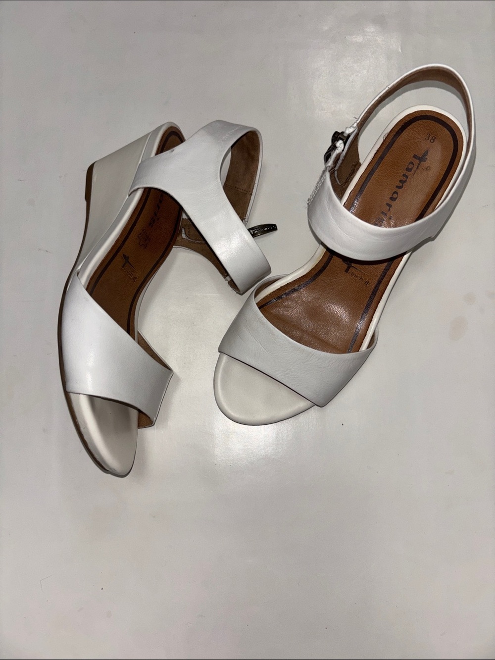 Tamaris Leather Wedge Sandals